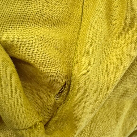 Chelsea & Violet Prairie Blues Linen Dress Yellow Sleeveless Tie Back Pleat Sz S - Picture 16 of 16